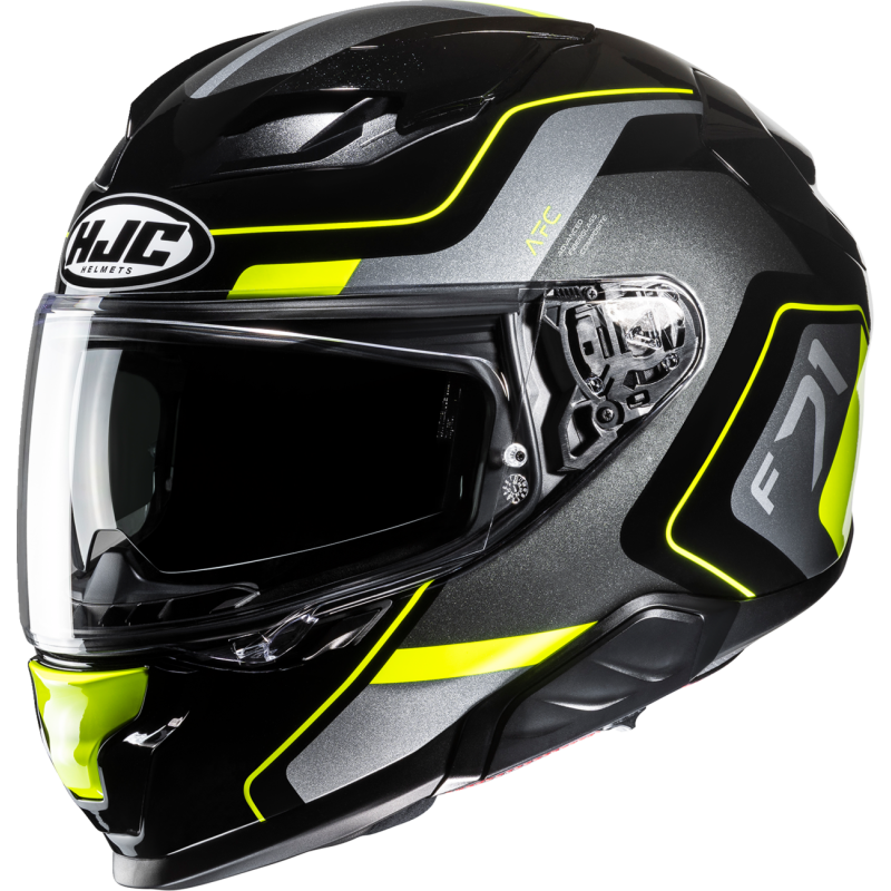 HJC F71 ARCAN Black/Hi-Viz Yellow Front - Driven Powersports