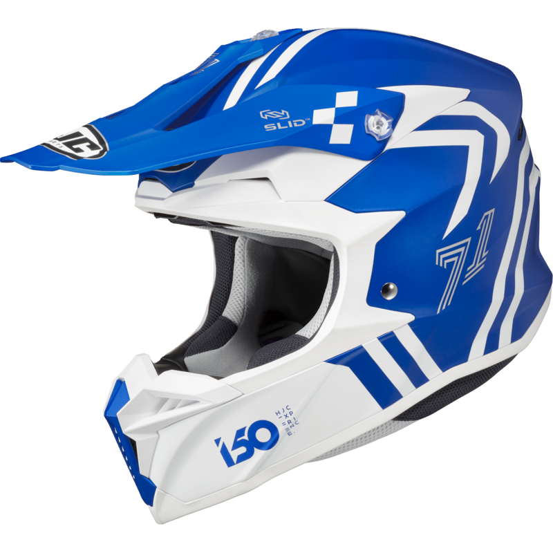 HJC i50 HEX Semi Flat Blue/White Front - Driven Powersports