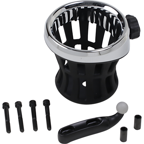 CIRO LLC Drink Holder 84-19 HD CLT/BRK MOUNT Black Front - Driven Powersports