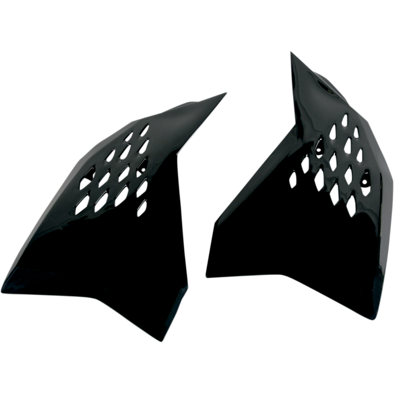 UFO SX/SXF 07-08 EXC 08 RAD COVERS Black Front - Driven Powersports