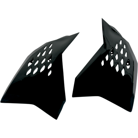 UFO SX/SXF 07-08 EXC 08 RAD COVERS Black Front - Driven Powersports
