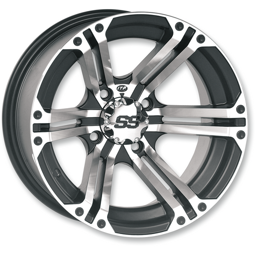 ITP SS212 ALLOY 14X8 4/110 5+3 MACH-BLACK 3/4 Front - Driven Powersports