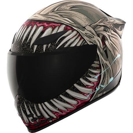 ICON HELMET DOMN GRAND MAW Gray Left Side - Driven Powersports