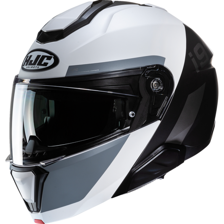 HJC i91 BINA Semi Flat White/Black Front - Driven Powersports