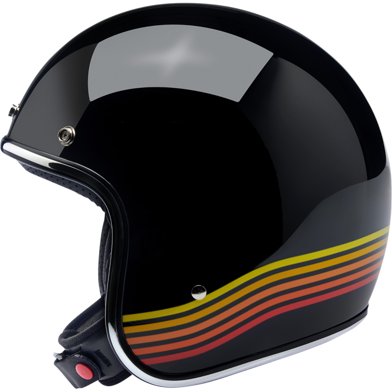 BILTWELL HELMET BONANZA Gloss Black Spectrum Left Side - Driven Powersports