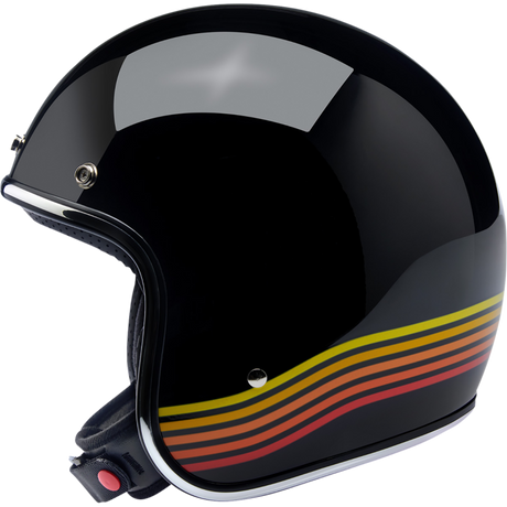 BILTWELL HELMET BONANZA Gloss Black Spectrum Left Side - Driven Powersports