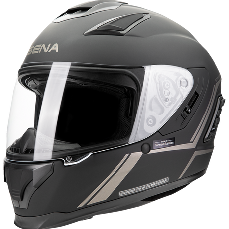 SENA STRYKER SMART HELMET FULL-FACE DOT Matte Black Front - Driven Powersports