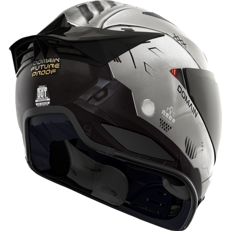ICON HELMET DOMN FUTURE PROOF Gray Right Side - Driven Powersports