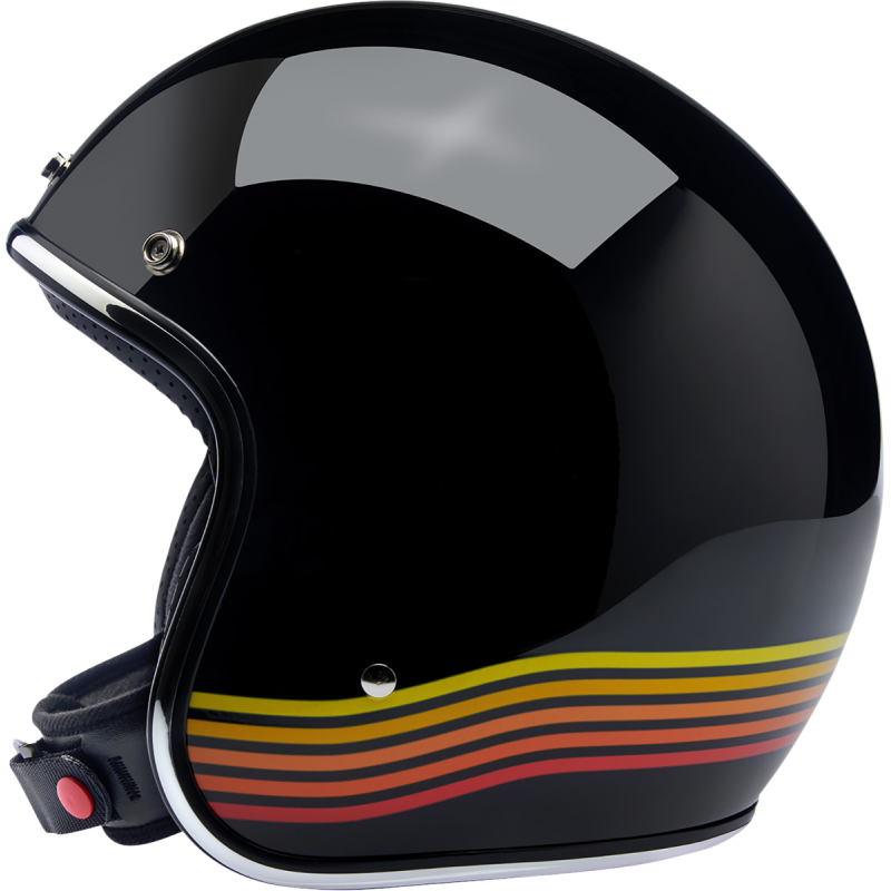 BILTWELL HELMET BONANZA Gloss Black Spectrum Left Side - Driven Powersports