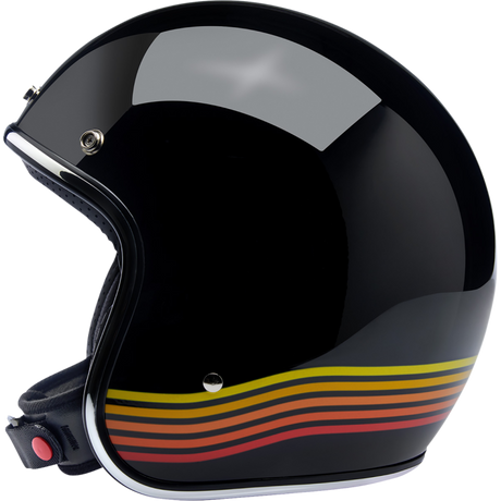 BILTWELL HELMET BONANZA Gloss Black Spectrum Left Side - Driven Powersports