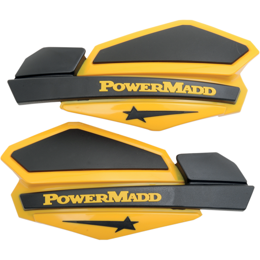 POWERMADD STAR SERIES HANDGUARDS Yellow/Black Front - Driven Powersports