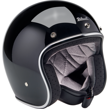 BILTWELL HELMET BONANZA Gloss Black Front - Driven Powersports