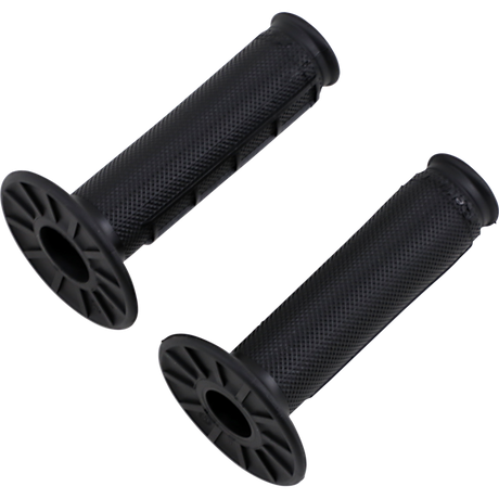 RENTHAL ULTRA TACKY HALF WAFFLE GRIPS DUAL COMPOUND ON BLACK Black Front - Driven Powersports