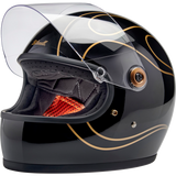 BILTWELL HELMET GRINGO S Black Flame Front - Driven Powersports