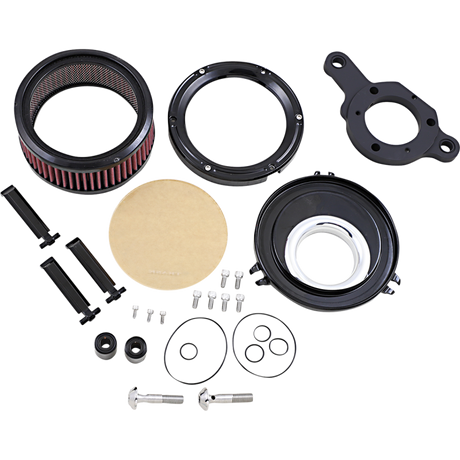 TRASK AIR CLEANER ASULT M8 Black Front - Driven Powersports