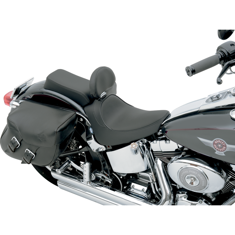 DRAG SPECIALTIES 00-05 FX/FLST SOLO SEAT SMOOTH F/B/REST Application Shot - Driven Powersports