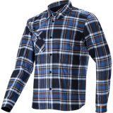 ALPINESTARS WHISTLER WIND BLOCK PLAID SHIRT - S Blue Front - Driven Powersports