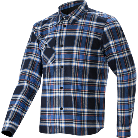 ALPINESTARS WHISTLER WIND BLOCK PLAID SHIRT - S Blue Front - Driven Powersports