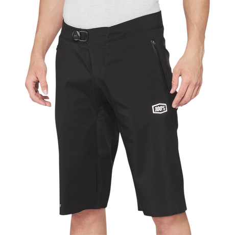 100% HYDROMATIC SHORTS Black Front - Driven Powersports