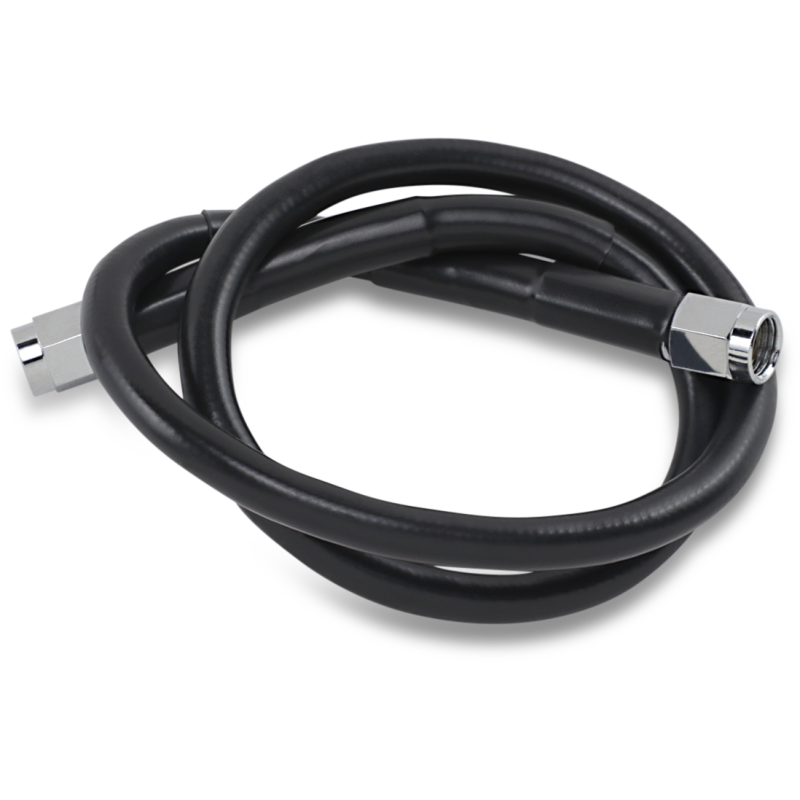 DRAG SPECIALTIES BLACK S/S BRAKE LINE 24" Front - Driven Powersports