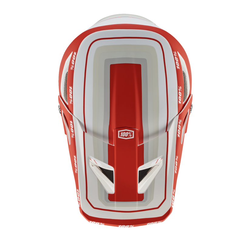 100% STATUS HELMET Topenga Red/White Top - Driven Powersports