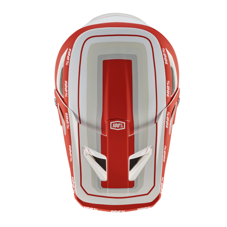 100% STATUS HELMET Topenga Red/White Top - Driven Powersports