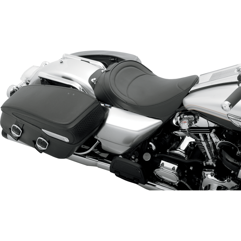 DRAG SPECIALTIES 97-07 FLHR SOLO FRT SEAT MILD STITCH Application Shot - Driven Powersports