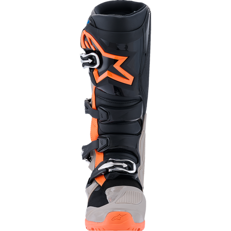 ALPINESTARS BOOT TECH 7 ENDURO BK/WRM FL Gray/Orange Front - Driven Powersports