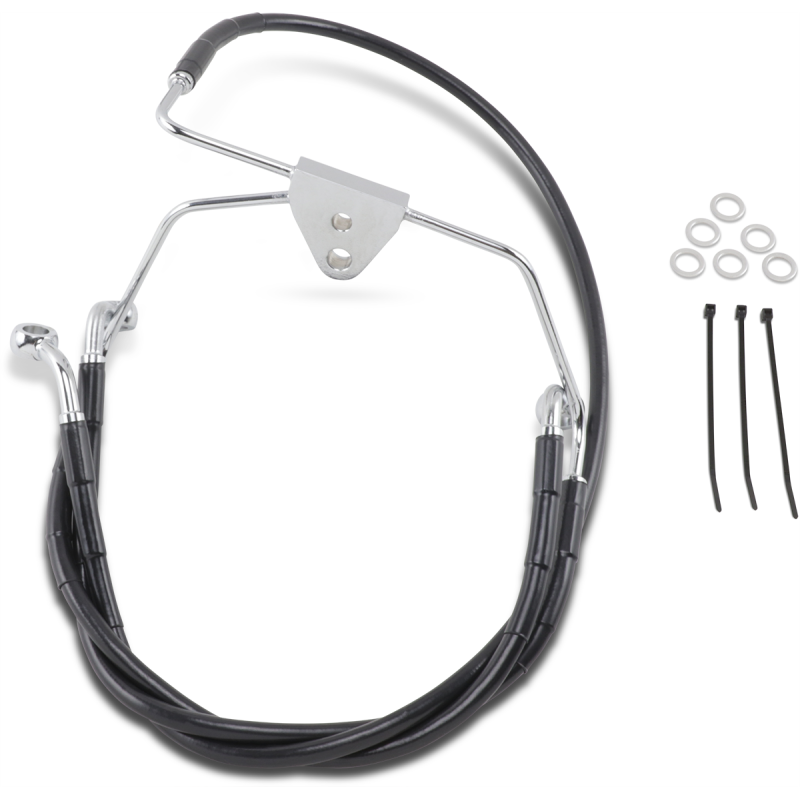 DRAG SPECIALTIES 96-07 FLHT/X +4BLK FRT BRK LINE KIT Front - Driven Powersports