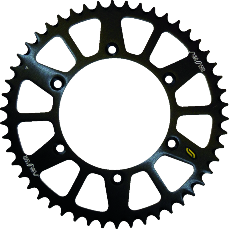 SUNSTAR SPROCKETS 520-49T ALUMINUM REAR SPROCKET (5-357749BK) Black Front - Driven Powersports