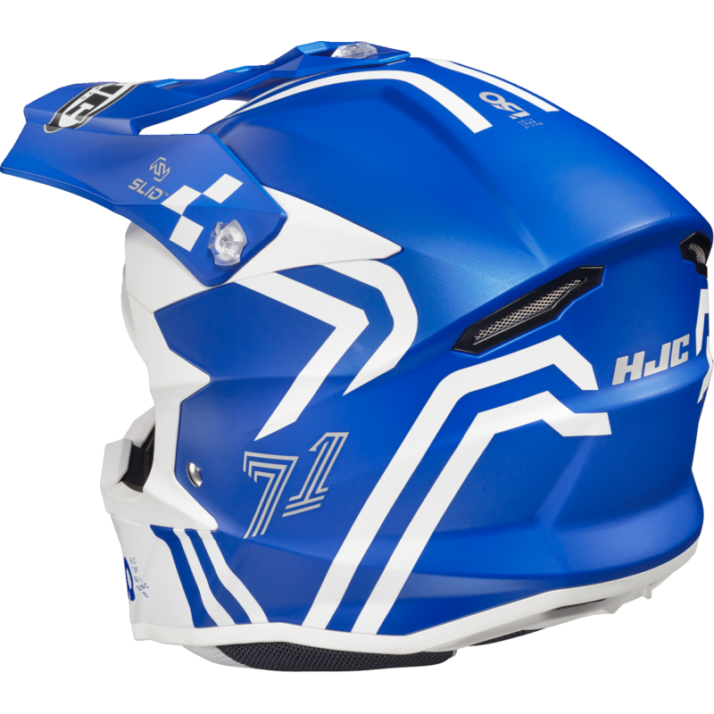 HJC i50 HEX Semi Flat Blue/White Back - Driven Powersports