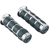 KURYAKYN ISO GRIPS W/CHROME TRIM RINGS 7/8" BAR PN 6180 Front - Driven Powersports
