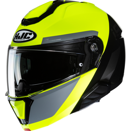HJC i91 BINA Hi-Viz Yellow/Black Front - Driven Powersports