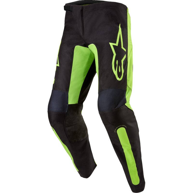 ALPINESTARS PANT F-LURV FL Black/Fluo Yellow Front - Driven Powersports