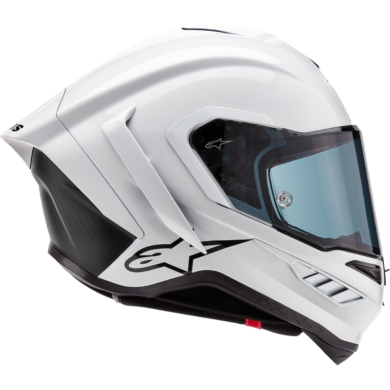 ALPINESTARS S-R10 SOLID HELMET WHT GLS/BLK Mint Right Side - Driven Powersports