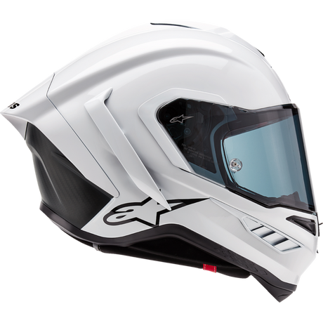 ALPINESTARS S-R10 SOLID HELMET WHT GLS/BLK Mint Right Side - Driven Powersports