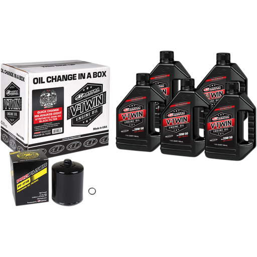 MAXIMA RACING OILS V-TWIN OIL QUICK CHANGE KIT Black Front - Driven Powersports