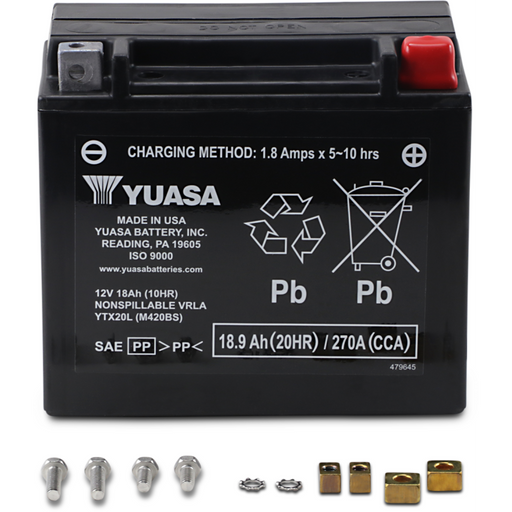 YUASA YTX20L FACTORY ACTIVATED Front - Driven Powersports
