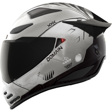 ICON HELMET DOMN FUTURE PROOF Gray Left Side - Driven Powersports