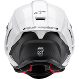 ALPINESTARS S-R10 SOLID HELMET WHT GLS/BLK Mint Back - Driven Powersports