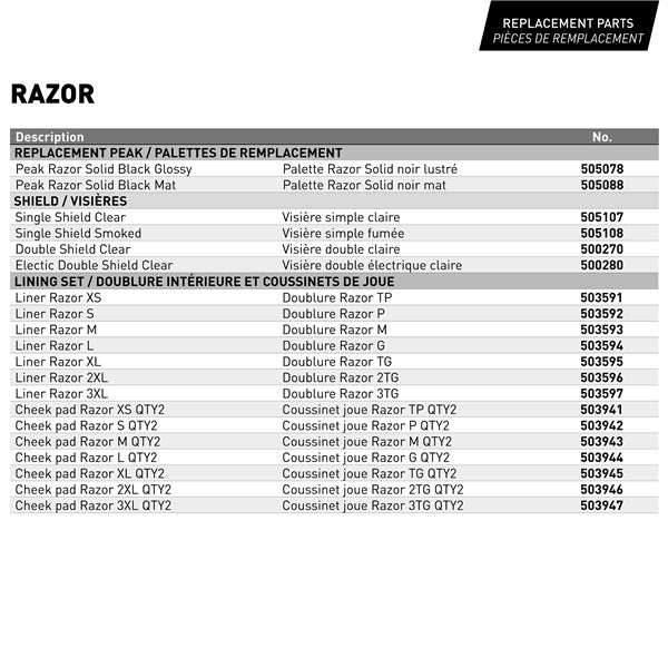 CKX Razor Open Helmet Solid Electric Size Chart - Driven Powersports