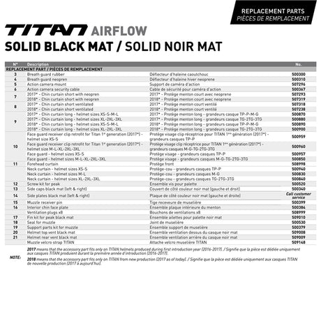 CKX Titan Air Flow Helmet - Backcountry Solid Size Chart - Driven Powersports