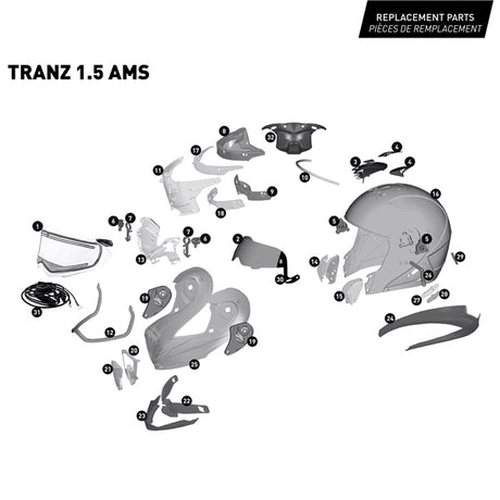 CKX Tranz 1.5 AMS Modular Helmet Solid Electric Size Chart - Driven Powersports