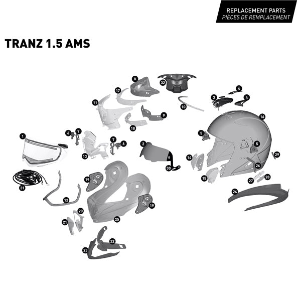 CKX Tranz 1.5 AMS Modular Helmet Cyber Double Size Chart - Driven Powersports