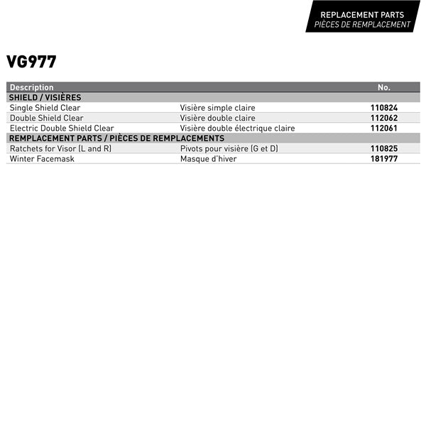 CKX VG977 Open-Face Helmet, Winter Solid Electric Size Chart - Driven Powersports