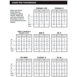 Arai Regent-X Cheek Pad Size Chart - Driven Powersports