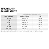 XD-5 Off-Road Helmet Size Chart - Driven Powersports
