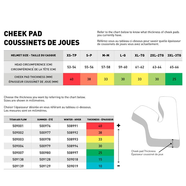 CKX Titan Original Helmet - Trail and Backcountry Solid Size Chart - Driven Powersports