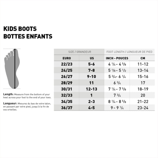 CKX Black EVA Boots Size Chart - Driven Powersports