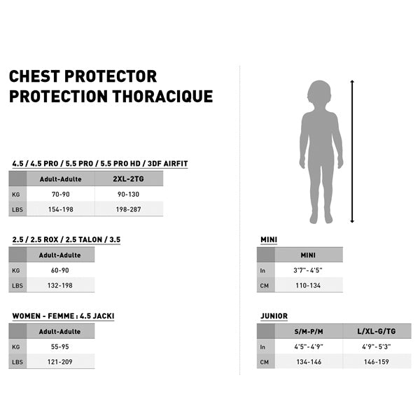 Leatt 3.5 Chest Protector Size Chart - Driven Powersports